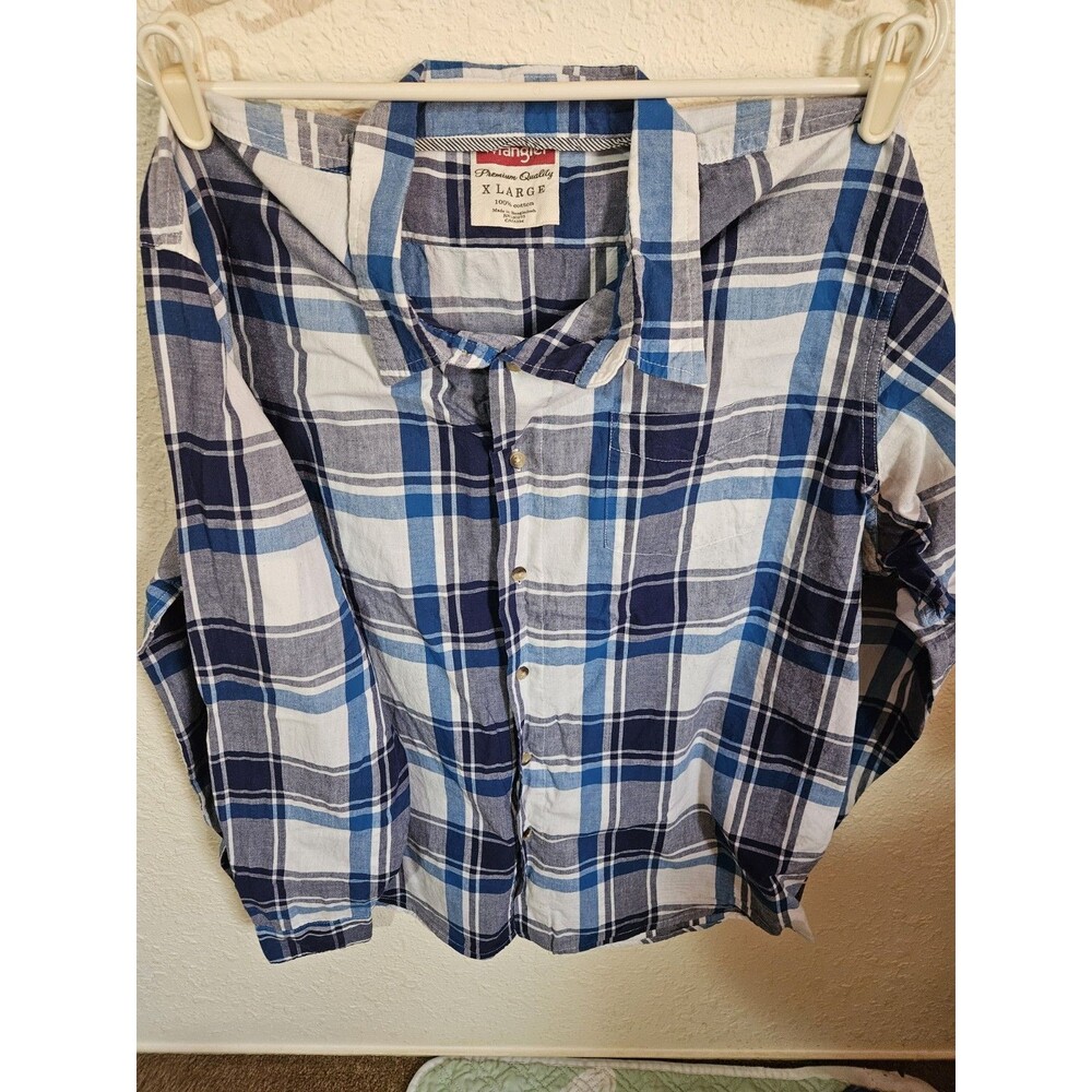 Vintage Wrangler Button Up Shirt Mens XL Long Sleeve Cowboy 90s 80s